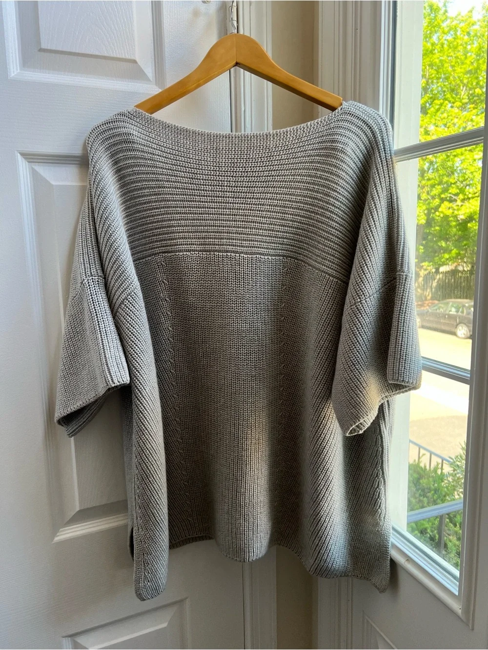 NWT Weekend Max Mara Pearl Grey Chunky Knit Sweater XL